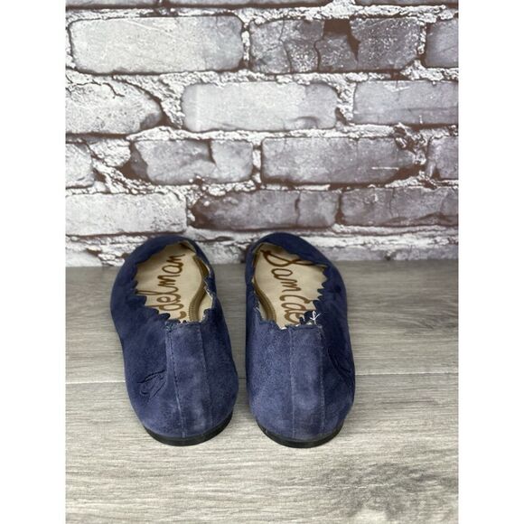 Sam Edelman Frances Blue Suede Leather Slip On Scalloped Flats Women Sz 9M US/39 - Picture 4 of 16